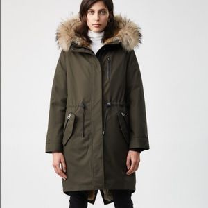 Mackage Fur parka army green worn once